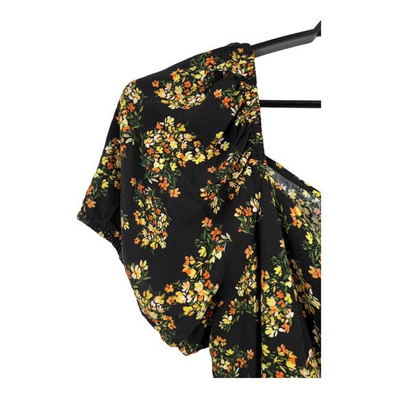 City Chic Romper Sorrento floral playsuit black floral size S 16 - Picture 4 of 9